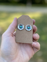 Load image into Gallery viewer, Turquoise Flower Post Earrings
