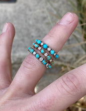Load image into Gallery viewer, Size 6.25 Turquoise &amp; Diamond Band
