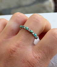 Load image into Gallery viewer, Turquoise &amp; natural diamond band - Size 8
